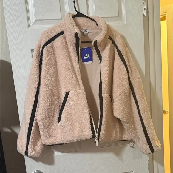 JoyLab Cream and Black Teddy Jacket - Picture 2 of 4